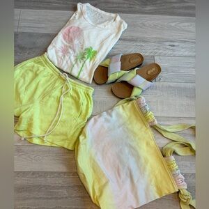 Aerie SET beach tote sandals shorts tee!